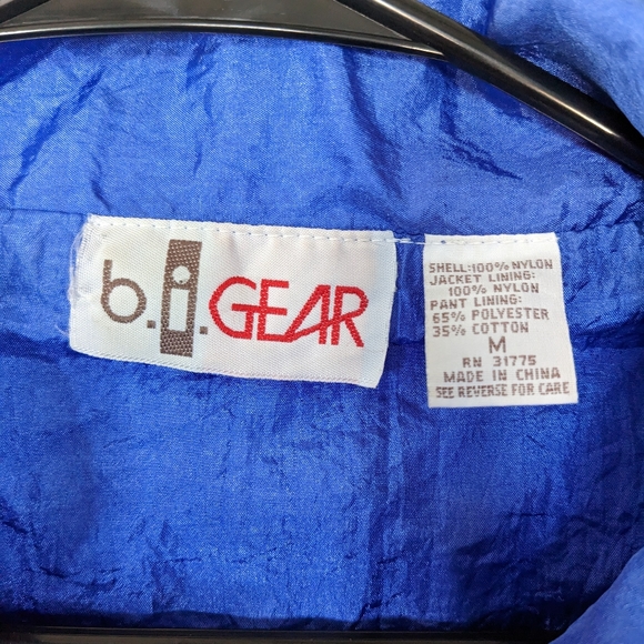Vintage b.i. Gear Windbreaker Jacket 80's 90's Style Size Medium - Picture 3 of 9
